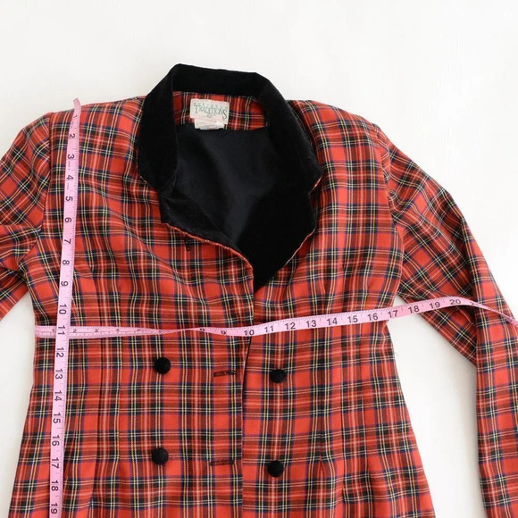 Vintage Northern Traditions Red Scottish Print Double Breasted Dress 5-6 - Picture 6 of 10